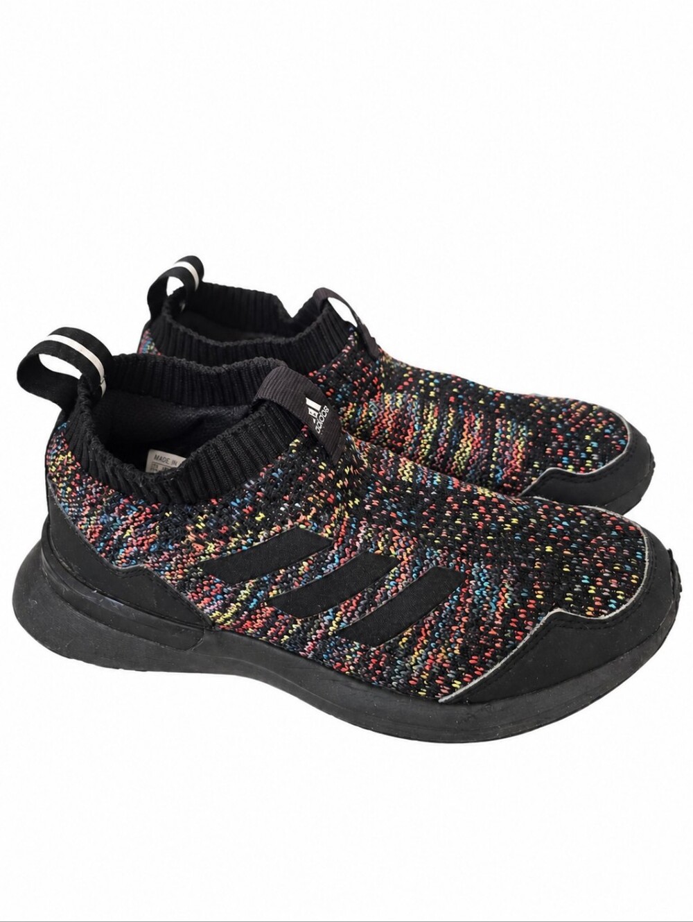 Adidas RapidaRun LL C Kids Sneakers Multicolor Knit Slip On Size 3